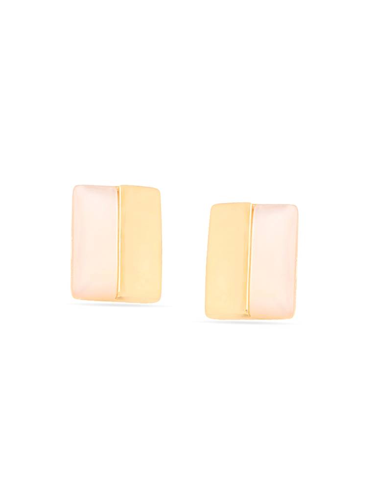 Kicky & Perky 925 Sterling Silver Geometric Mother Of Pearl Stud Earrings. : VSILIJE021_G