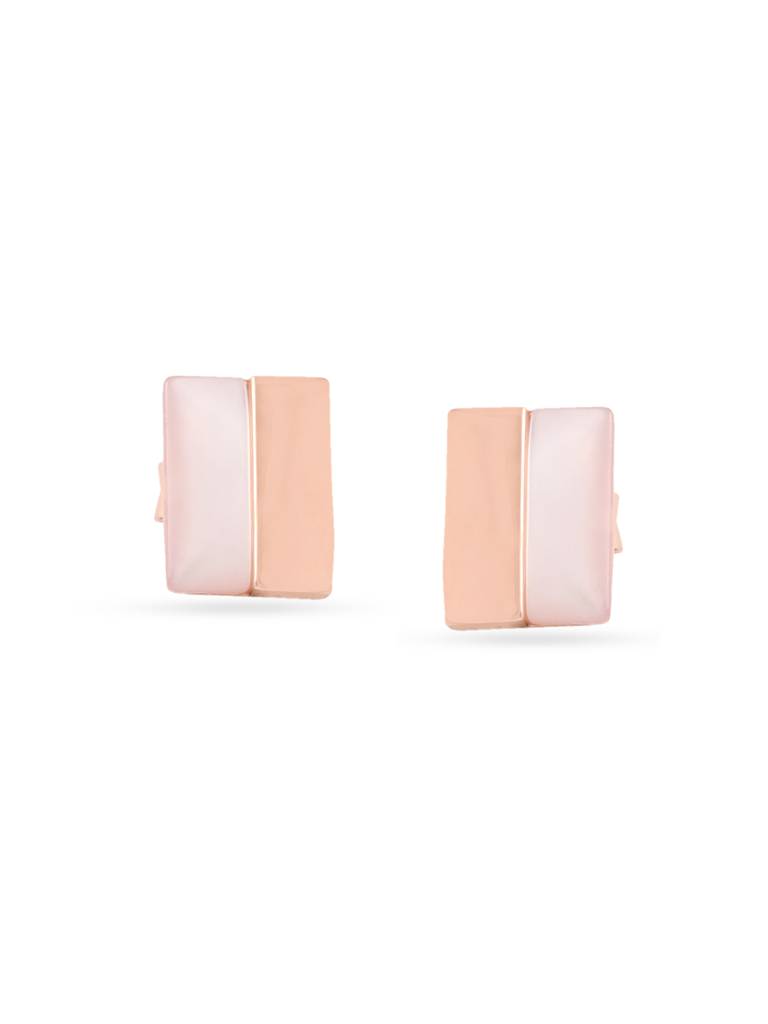 Kicky & Perky 925 Sterling Silver Geometric Mother Of Pearl Stud Earrings. : VSILIJE021_R