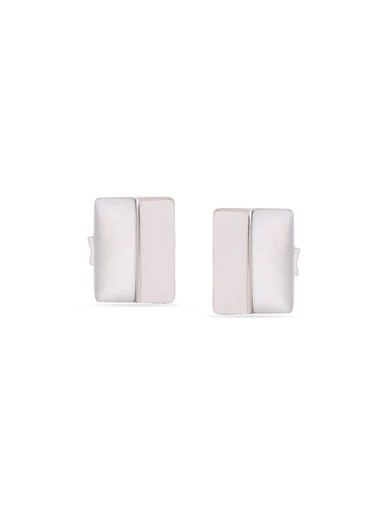 Kicky & Perky 925 Sterling Silver Geometric Mother Of Pearl Stud Earrings. : VSILIJE021_S