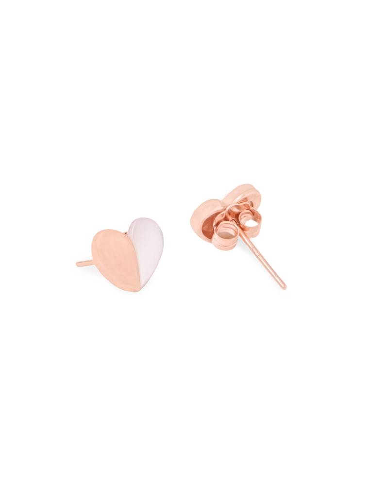 Kicky & Perky 925 Sterling Silver Heart-Shaped Mother Of Pearl Stud Earrings : VSILIJE022_R
