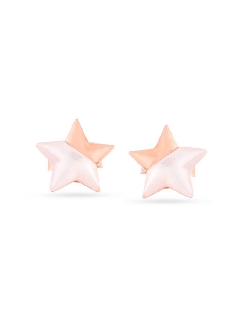 Kicky & Perky 925 Sterling Silver Star-Shaped Mother Of Pearl Stud Earrings : VSILIJE023_R