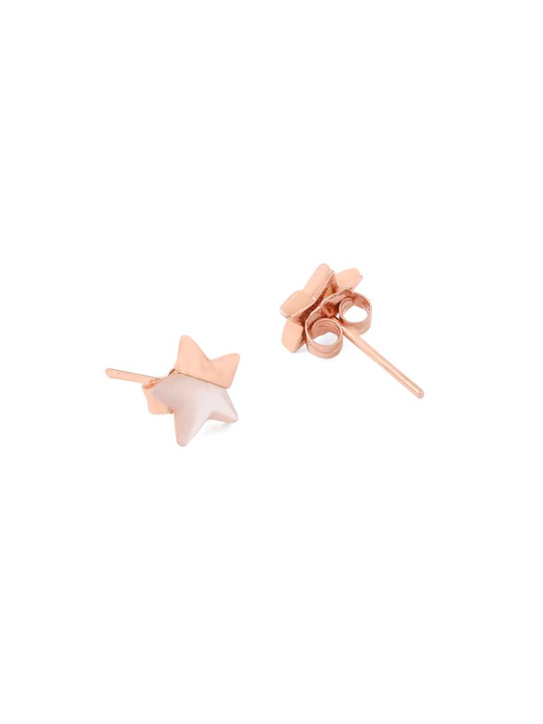 Kicky & Perky 925 Sterling Silver Star-Shaped Mother Of Pearl Stud Earrings : VSILIJE023_R
