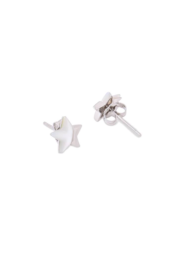 Kicky & Perky 925 Sterling Silver Star-Shaped Mother Of Pearl Stud Earrings : VSILIJE023_S