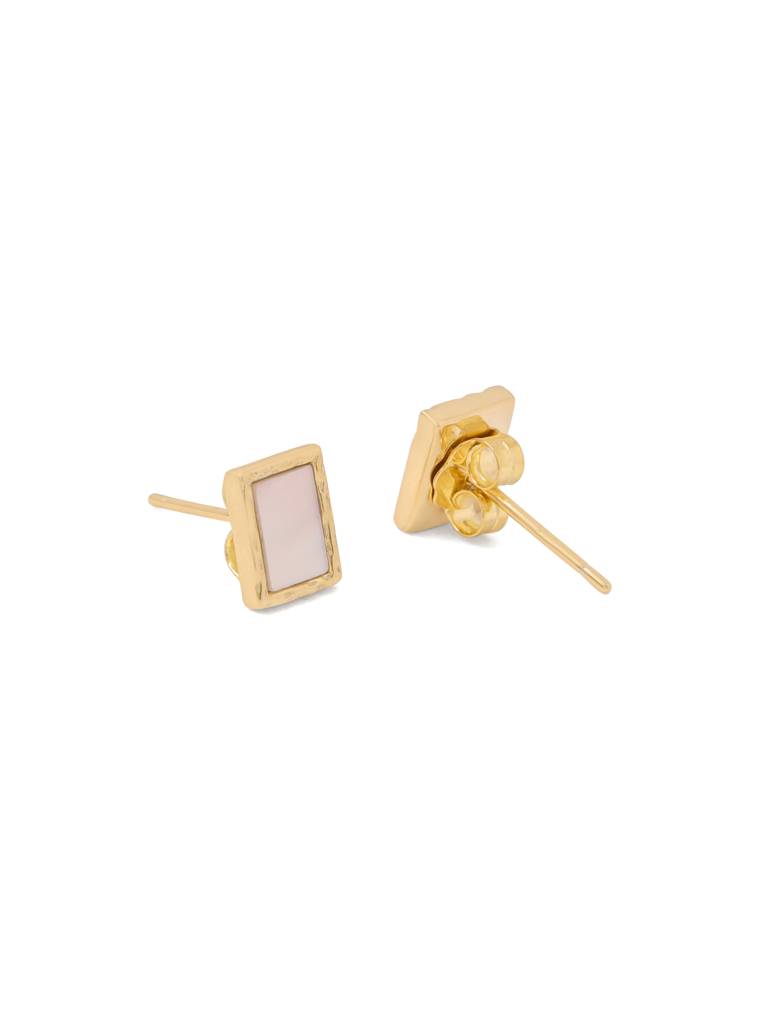 Kicky & Perky 925 Sterling Silver Geometrics Mother Of Pearl Stud Earrings : VSILIJE024_G