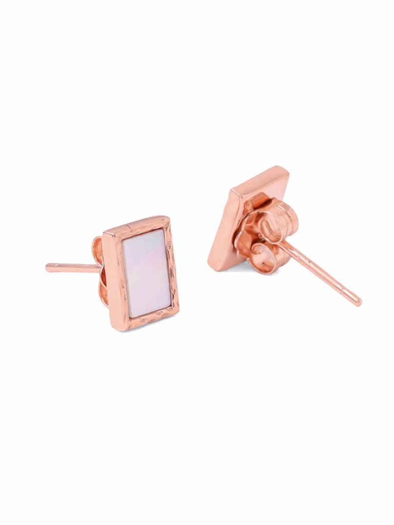 Kicky & Perky 925 Sterling Silver Geometrics Mother Of Pearl Stud Earrings : VSILIJE024_R