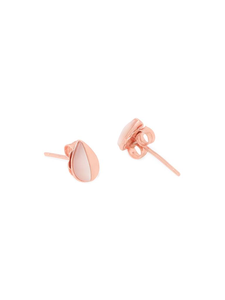 Kicky & Perky 925 Sterling Silver Mother Of Pearl Stud Earrings (Rose Gold Plated Pear-Shaped) : VSILIJE030_R