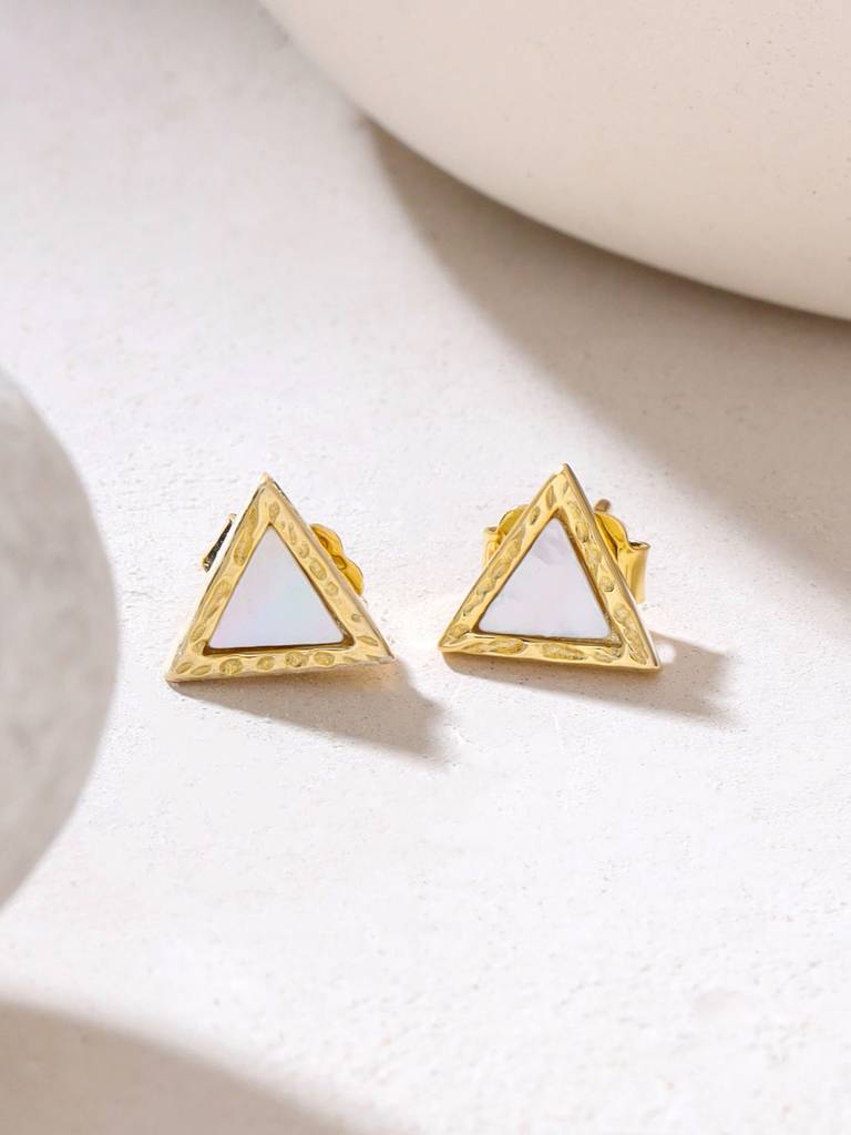 Triangle Long Cascading Earrings Gold-plated Sterling Silver Triangle Long Cascading Earrings Gold-plated Sterling Silver