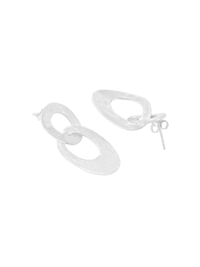 Kicky & Perky 925 Sterling Silver Entwined Oval Ring Earrings : VSILIJE044