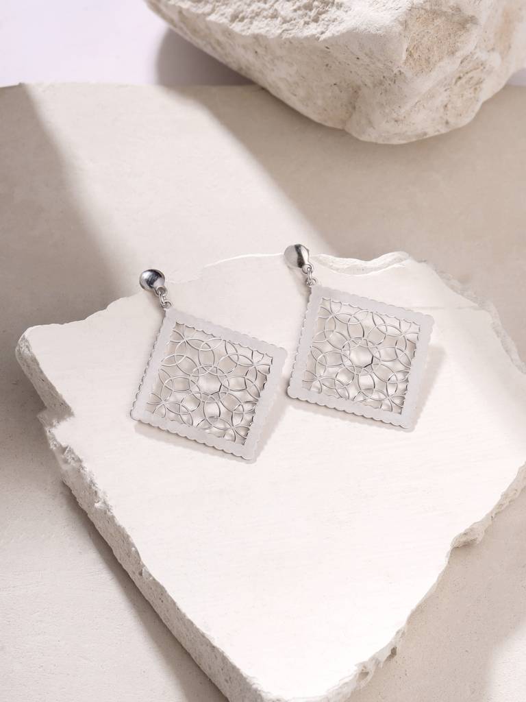 Kicky & Perky 925 Sterling Silver Geometric Filigree Earpieces : VSILIJE046