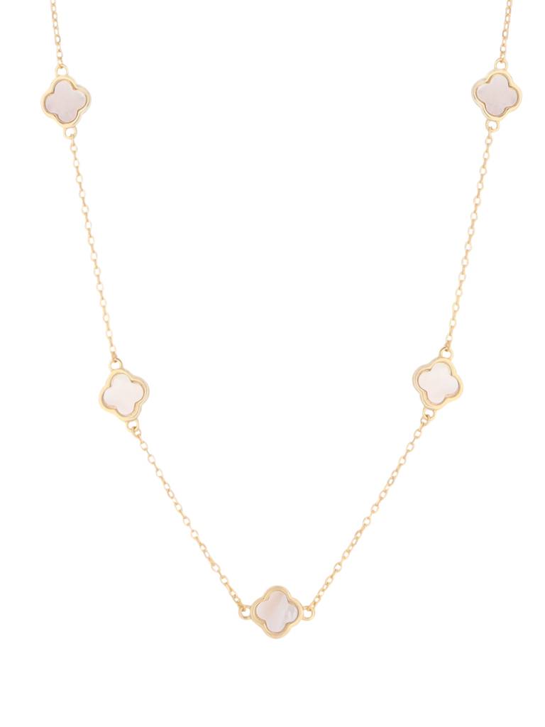 Kicky And Perky 925 Sterling Silver Mother Of Pearl Gold Necklace -Vsilijn006_G : VSILIJN006_G