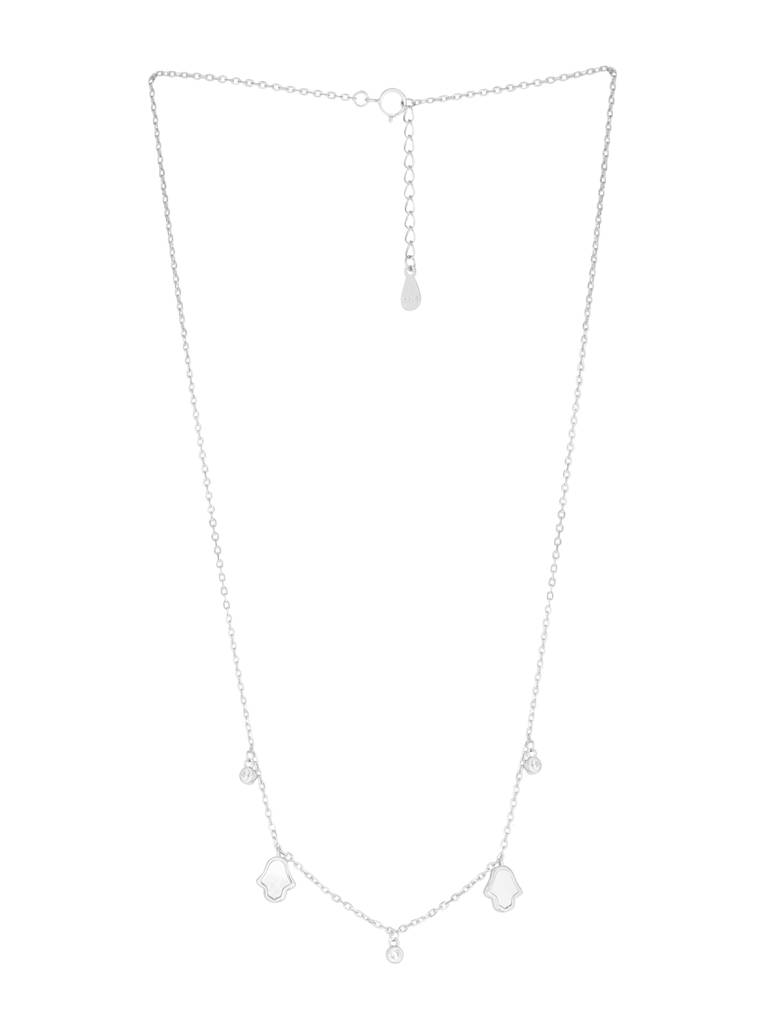 Kicky And Perky 925 Sterling Silver Mother Of Pearl Silver Necklace -Vsilijn008_S : VSILIJN008_S