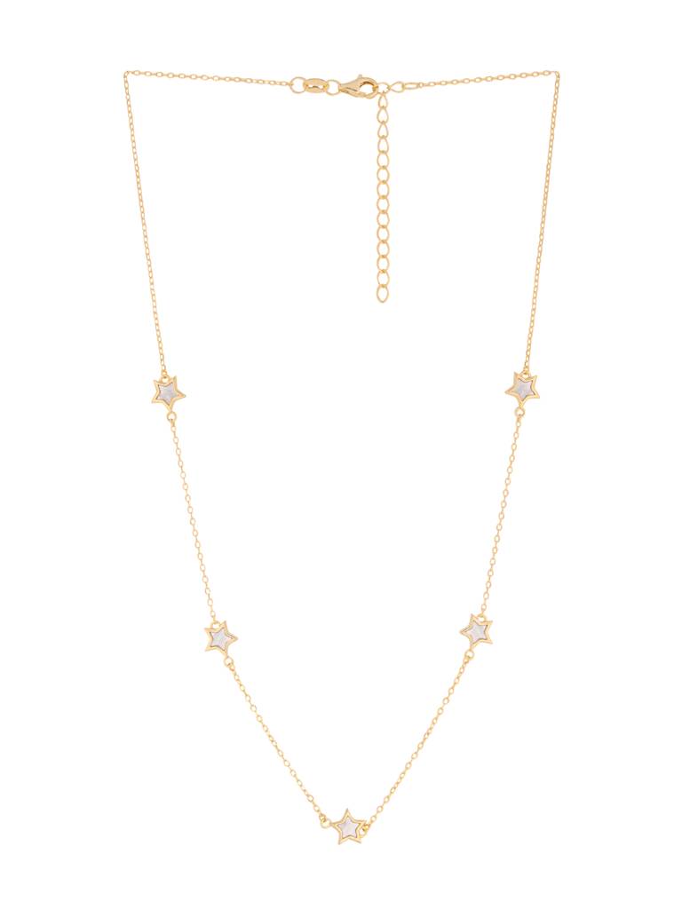 Kicky And Perky 925 Sterling Silver Mother Of Pearl Necklace -Vsilijn010 : VSILIJN010_G
