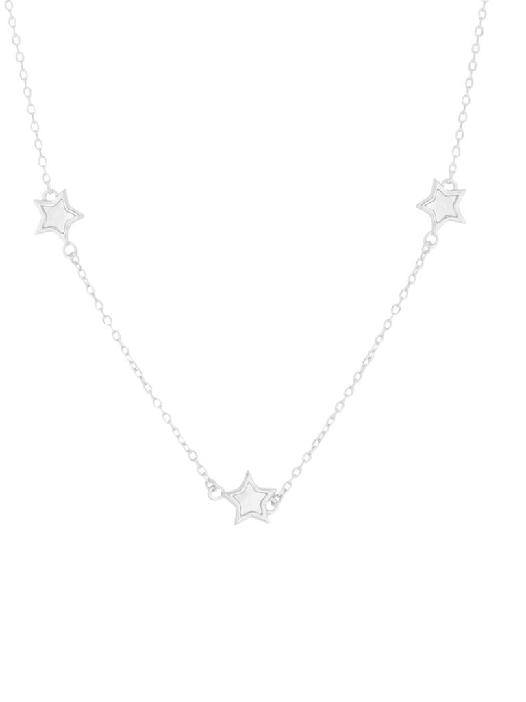 Kicky And Perky 925 Sterling Silver Mother Of Pearl Necklace -Vsilijn010 : VSILIJN010_S