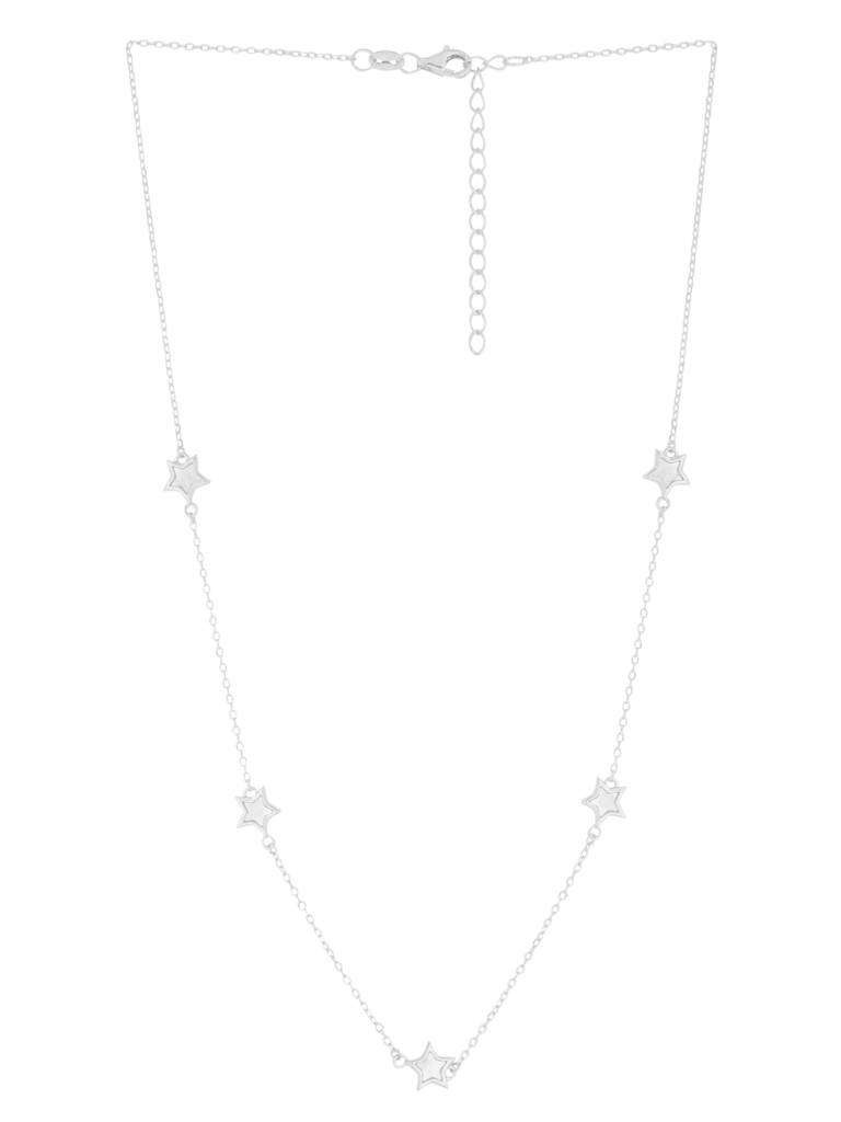 Kicky And Perky 925 Sterling Silver Mother Of Pearl Necklace -Vsilijn010 : VSILIJN010_S