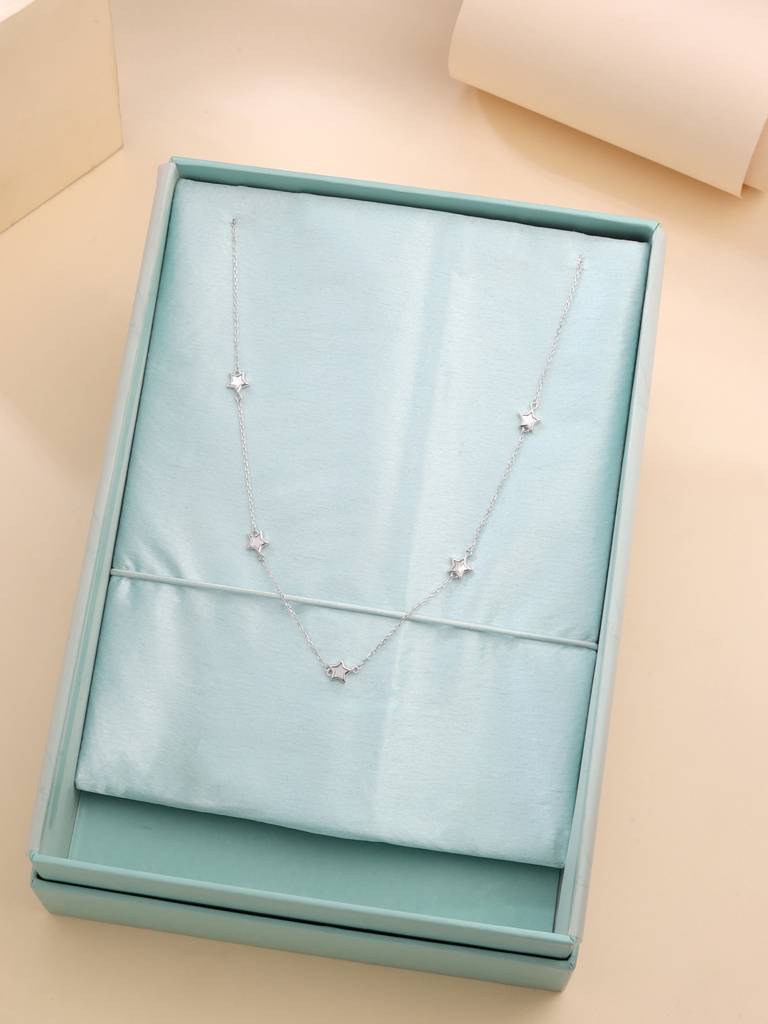 Kicky And Perky 925 Sterling Silver Mother Of Pearl Necklace -Vsilijn010 : VSILIJN010_S