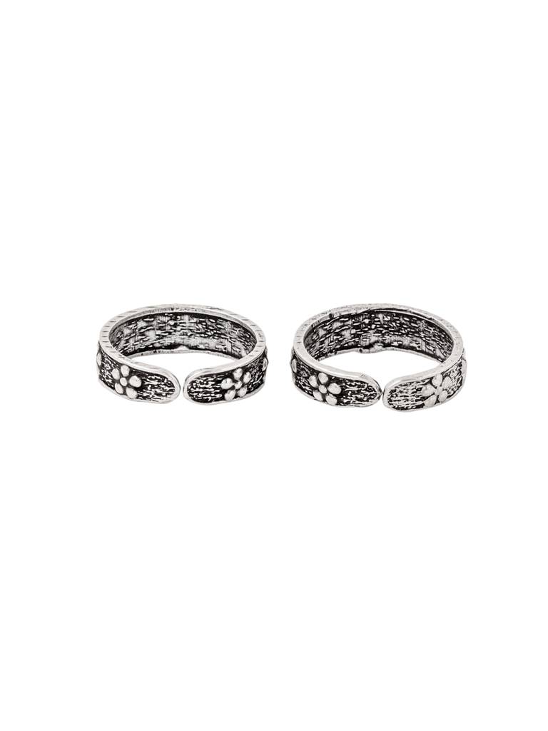 Kicky And Perky 925 Sterling Silver Oxidized Adjustable Toe Ring Pair-Vsilijtr001 : VSILIJTR001