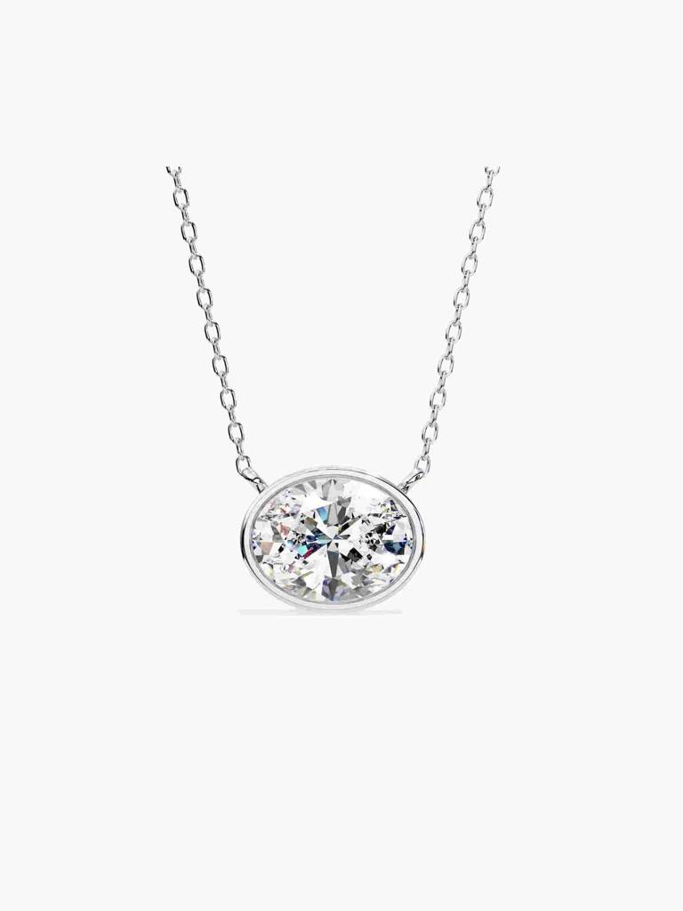 Sterling Silver Plated With Certified Lab Grown Diamond 0.75Cts | Pendants For Women/Girls | Vsnb0013V075 : VSNB0013V075_SWL