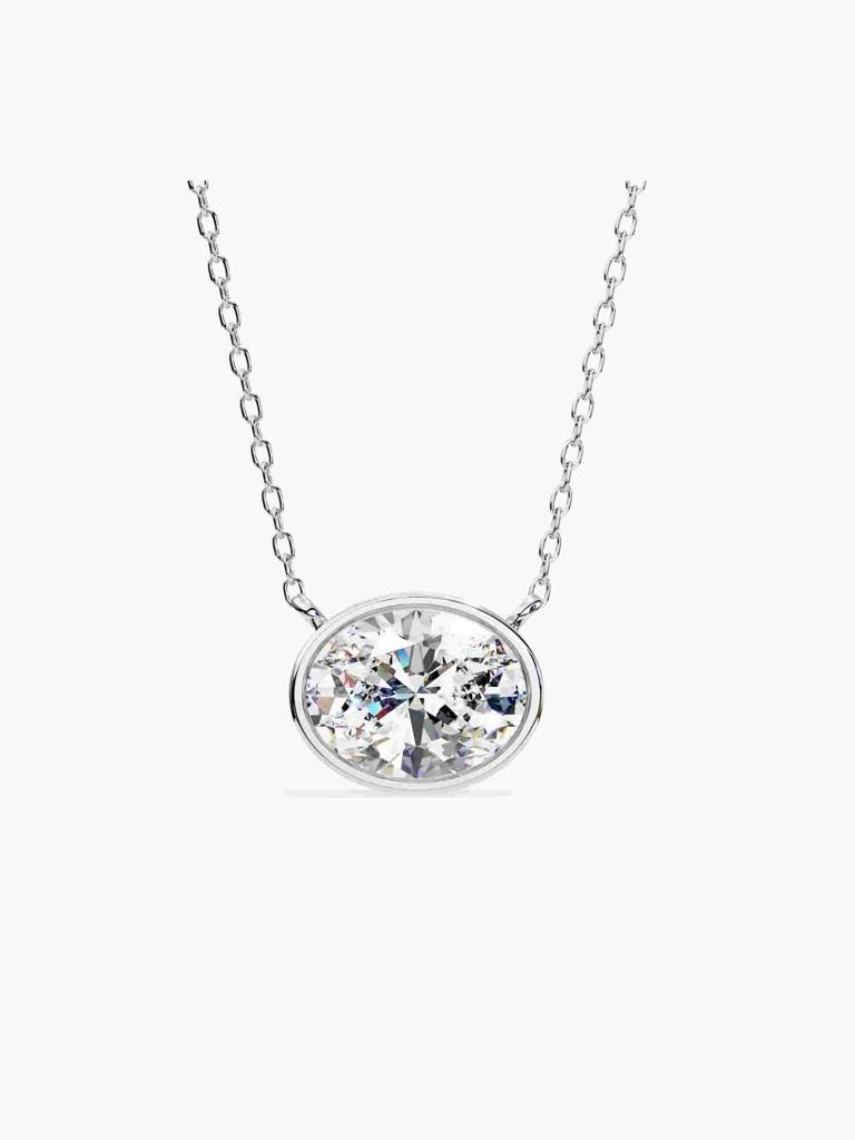 Sterling Silver Plated With Certified Lab Grown Diamond 1.00Cts | Pendants For Women/Girls | Vsnb0013V100 : VSNB0013V100_SWL