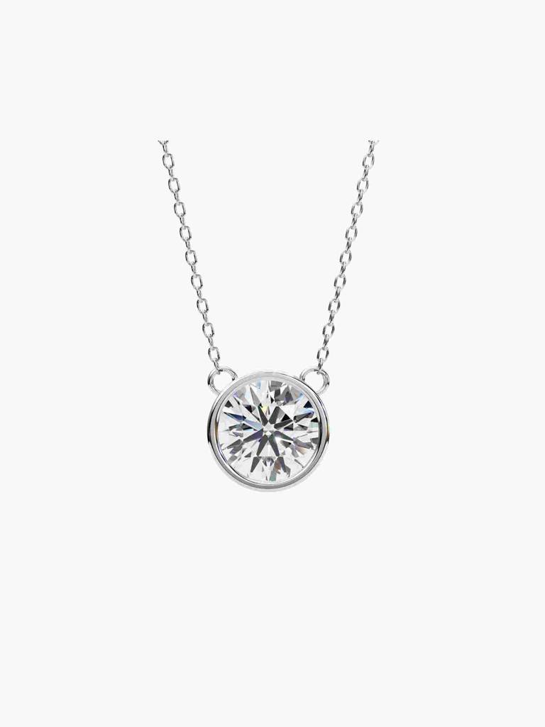 Sterling Silver Plated With Certified Lab Grown Diamond 0.75Cts | Pendants For Women/Girls | Vsnb0014R075 : VSNB0014R075_SWL