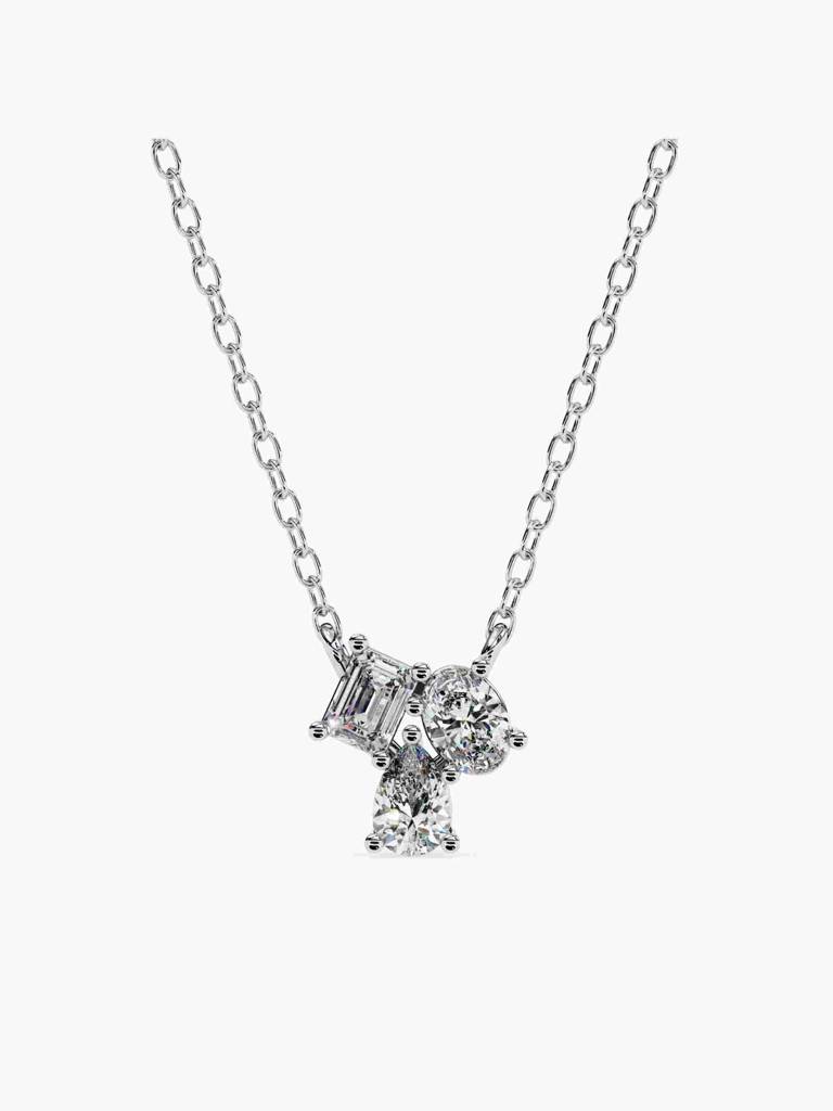 Sterling Silver Plated With Certified Lab Grown Diamond 1.03Cts | Pendants For Women/Girls | Vsnb0017 : VSNB0017_SWL