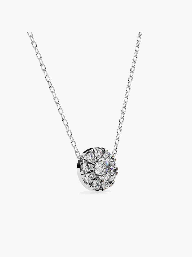 Sterling Silver Plated With Certified Lab Grown Diamond 0.26Cts | Pendants For Women/Girls | Vsnb0022 : VSNB0022_SWL