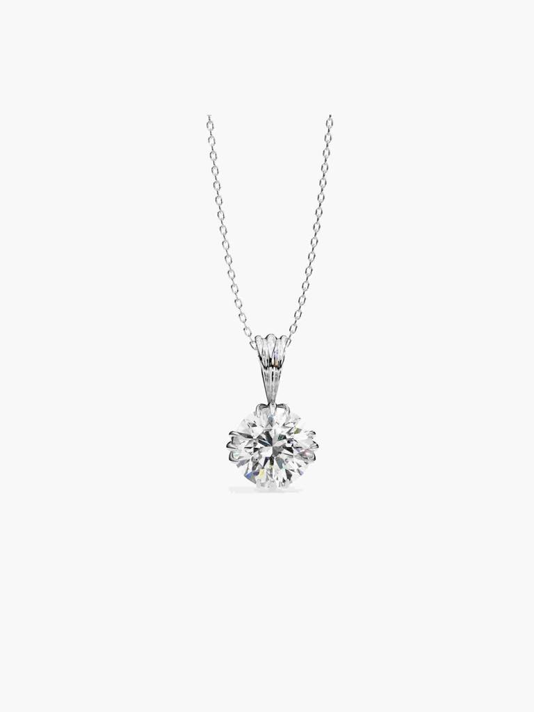 Sterling Silver Plated With Certified Lab Grown Diamond 1.00Cts | Pendants For Women/Girls | Vsp0004R100 : VSP0004R100_SWL
