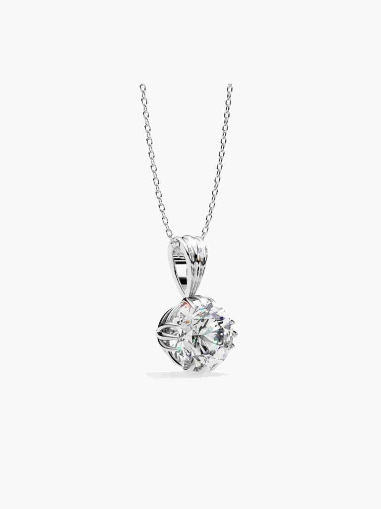 Sterling Silver Plated With Certified Lab Grown Diamond 1.00Cts | Pendants For Women/Girls | Vsp0004R100 : VSP0004R100_SWL