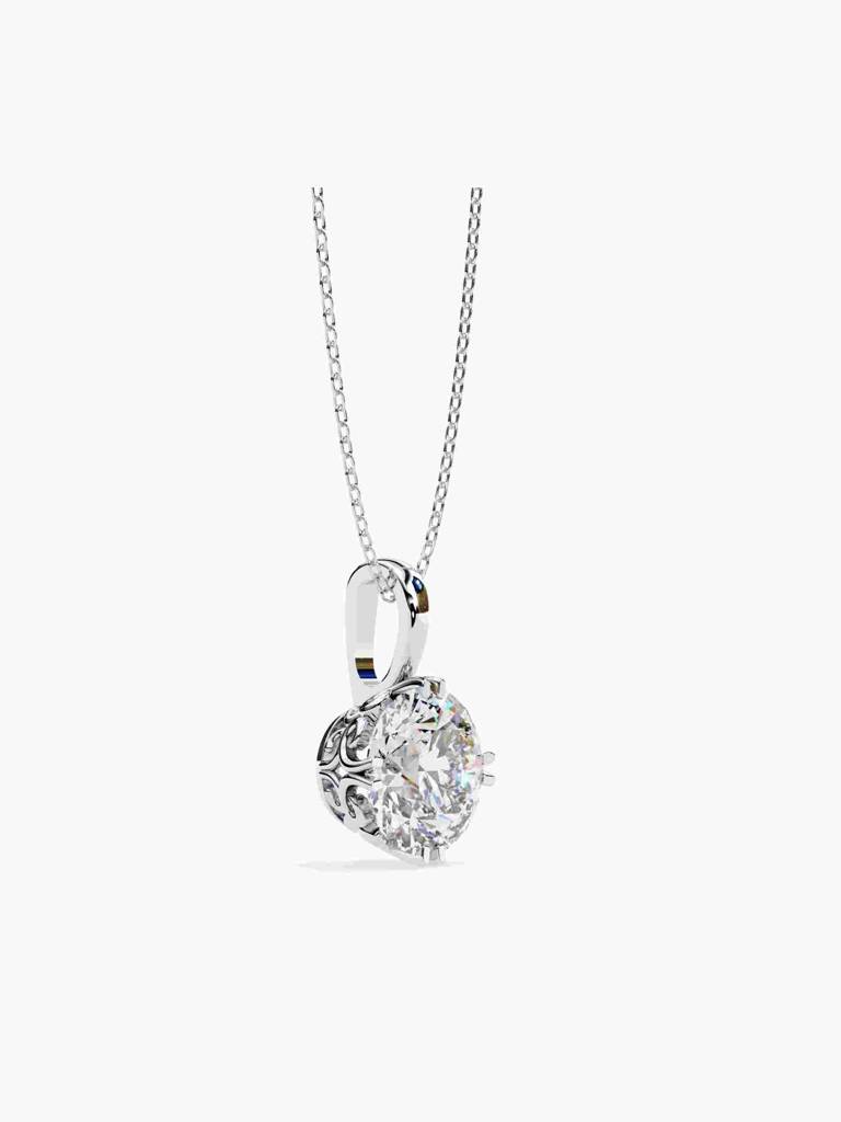 Sterling Silver Plated With Certified Lab Grown Diamond 1.00Cts | Pendants For Women/Girls | Vsp0006R100 : VSP0006R100_SWL