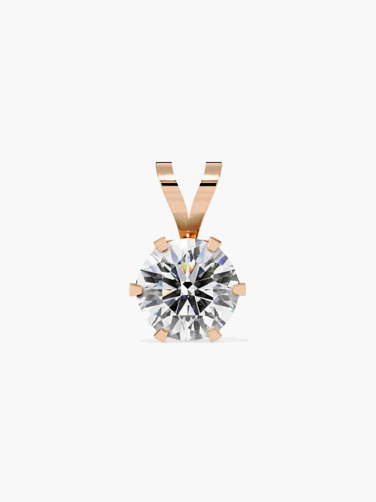 Sterling Silver Plated With Certified Lab Grown Diamond 1.00Cts | Pendants For Women/Girls | Vsp0009R100 : VSP0009R100_SRL