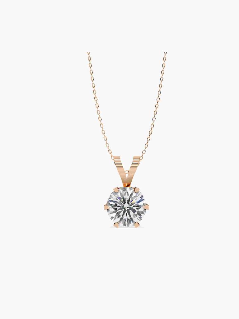 Sterling Silver Plated With Certified Lab Grown Diamond 1.00Cts | Pendants For Women/Girls | Vsp0009R100 : VSP0009R100_SRL