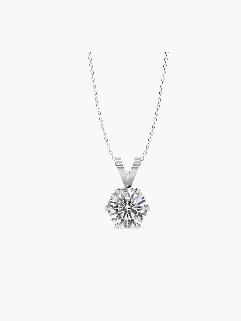 Sterling Silver Plated With Certified Lab Grown Diamond 1.00Cts | Pendants For Women/Girls | Vsp0009R100 : VSP0009R100_SWL