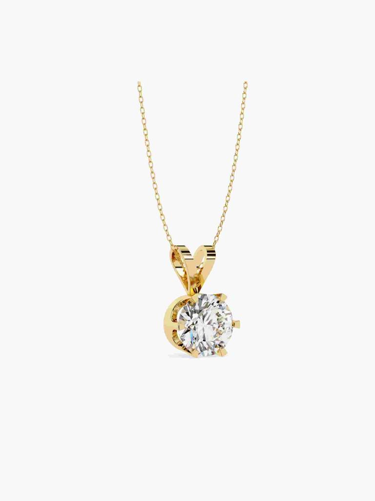 Sterling Silver Plated With Certified Lab Grown Diamond 1.00Cts | Pendants For Women/Girls | Vsp0009R100 : VSP0009R100_SYL