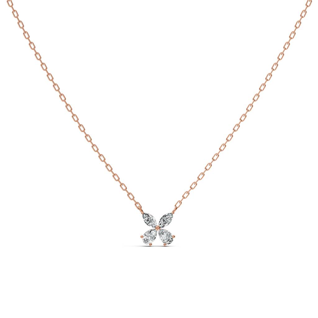 14K Rose Gold Marquise Petal Diamond Chain : W-CH0000098-14K-RS