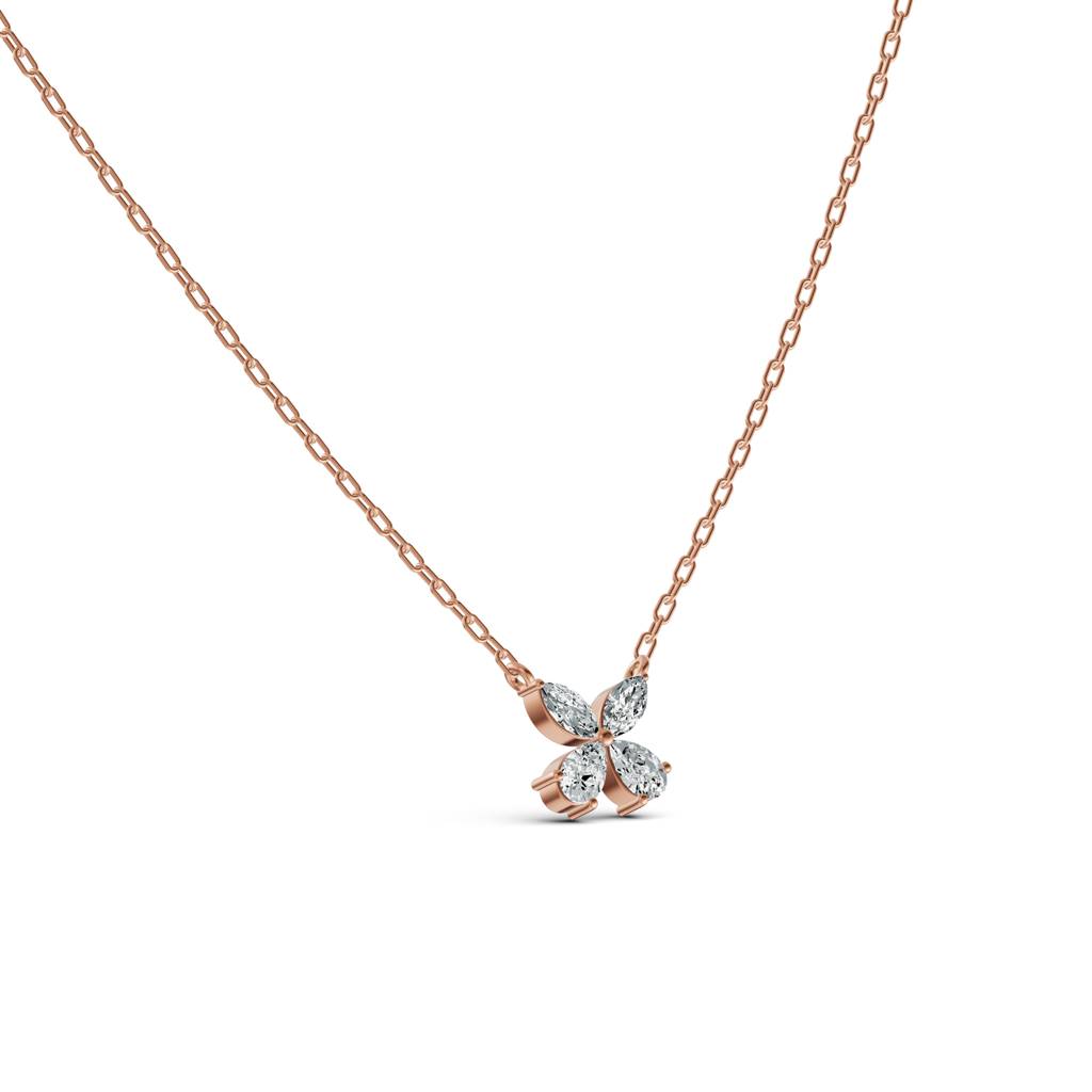 14K Rose Gold Marquise Petal Diamond Chain : W-CH0000098-14K-RS