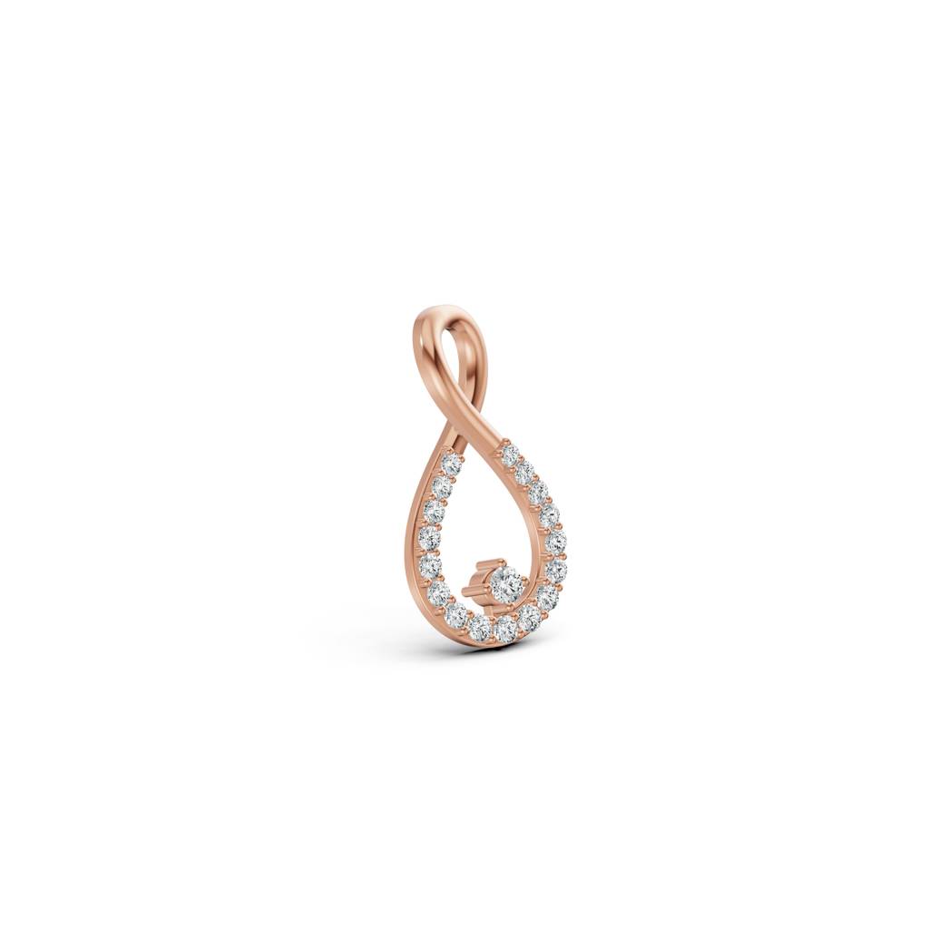 14K Rose Gold Infinity Drop Diamond Pendant : W-PD0000137-14K-RS