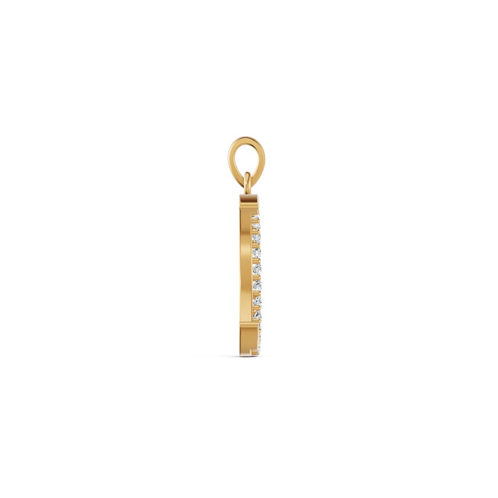 14K Rose Gold Crescent Diamond Pendant : W-PD0000139-14K-YL