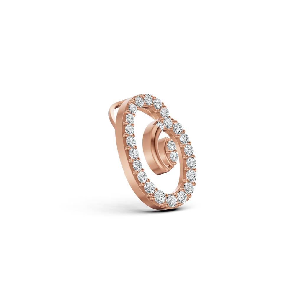 18K Rose Gold Elegant Round Diamond Pendant : W-PD0000290-18K-RS