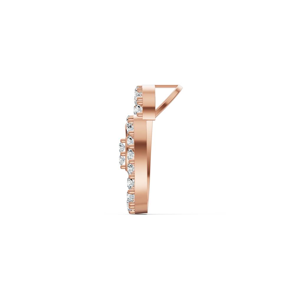 18K Rose Gold Elegant Round Diamond Pendant : W-PD0000290-18K-RS