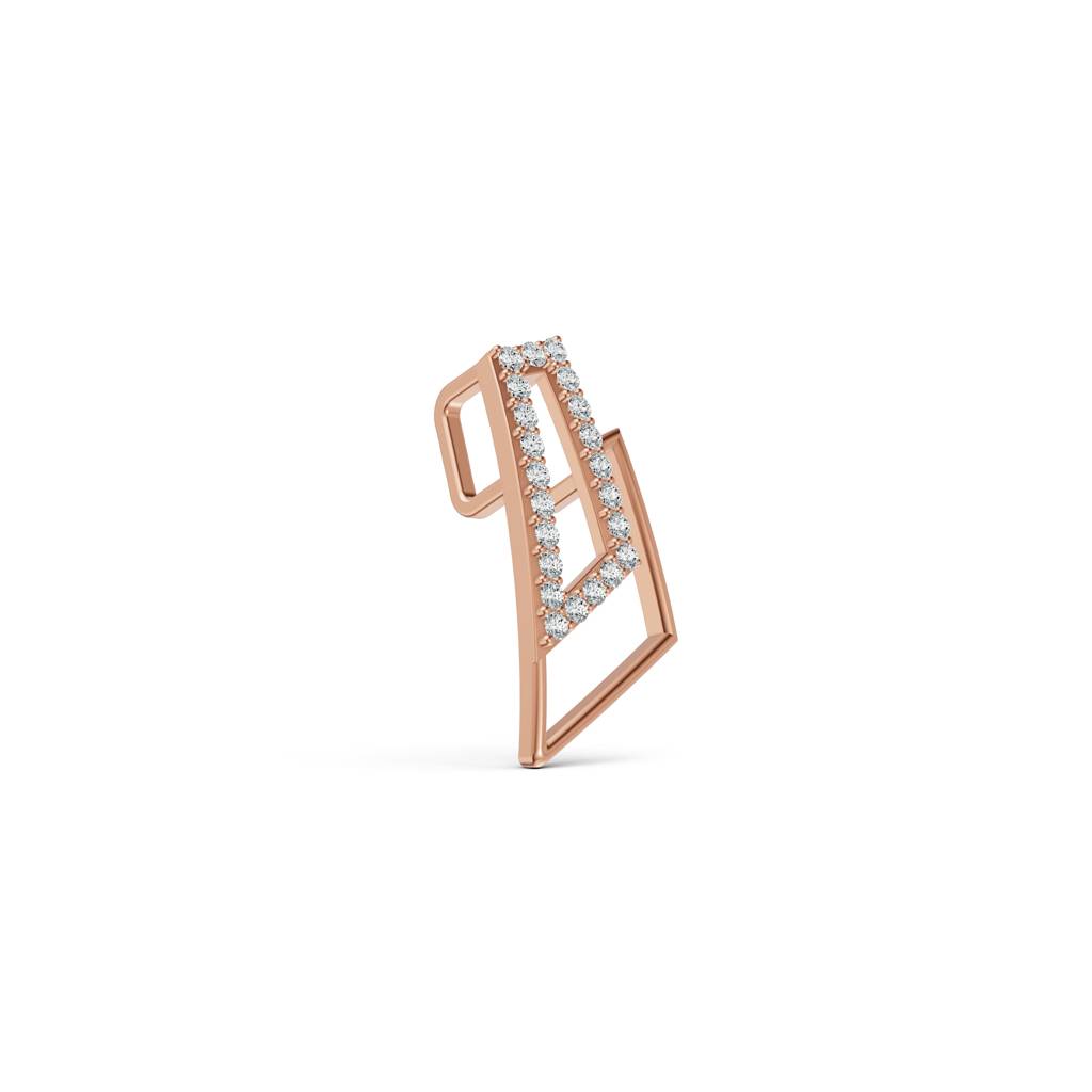 Geo Frame Diamond Pendant : W-PD0000788-14K-RS