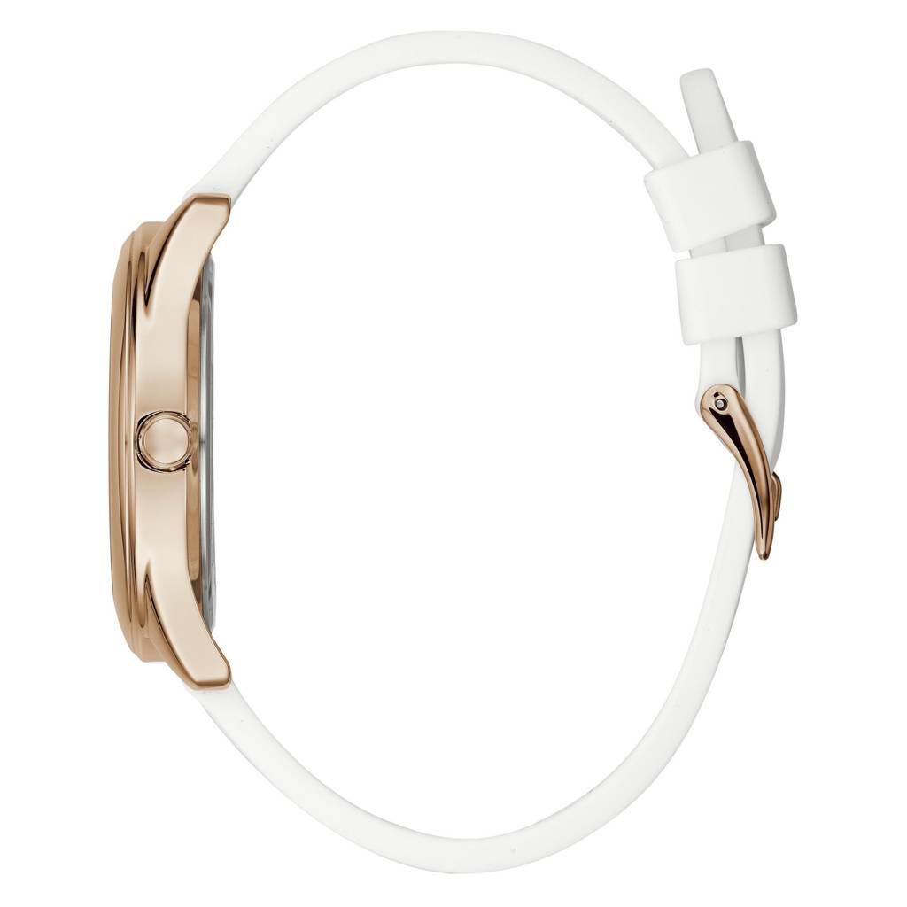 Guess Round 40Mm White Dial Analog Women Watch - W0911L5 : W0911L5