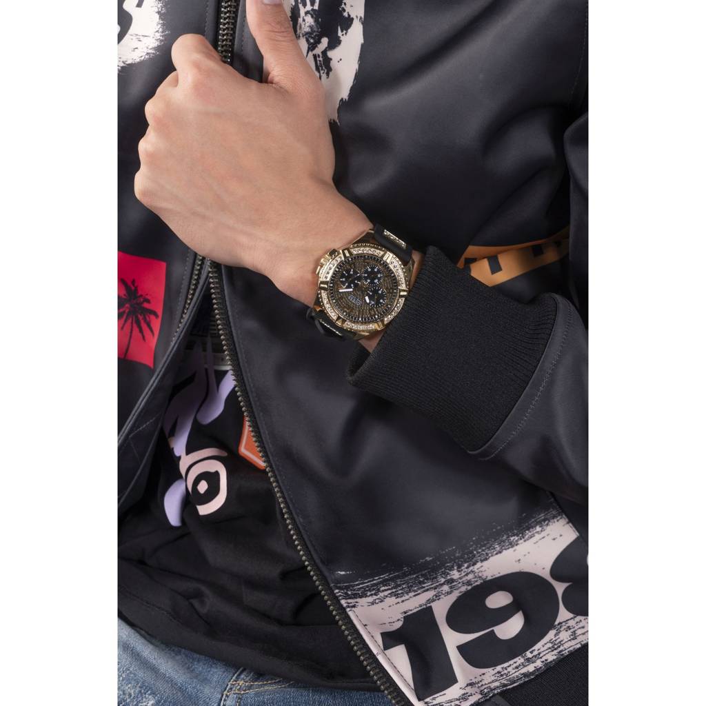 Guess Round 48Mm Black Dial Analog Men Watch - W1132G1 : W1132G1