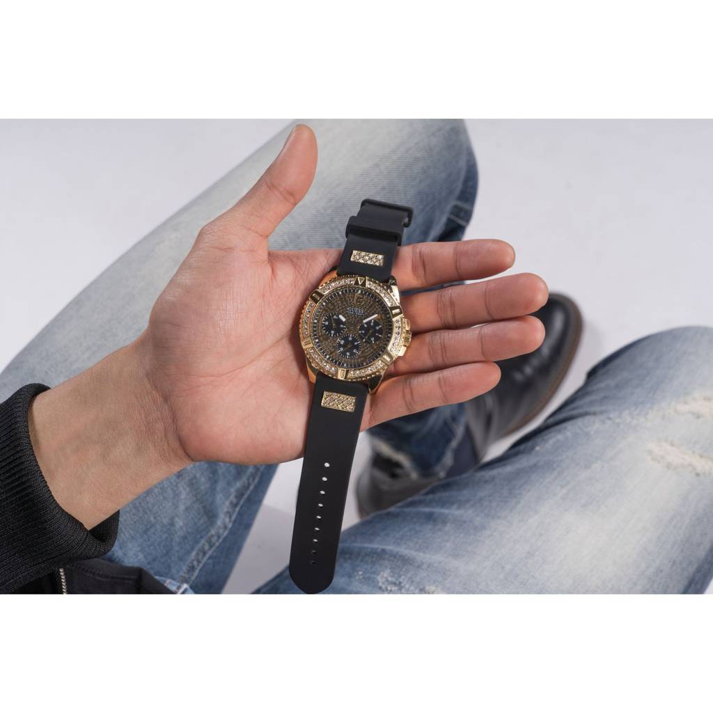 Guess Round 48Mm Black Dial Analog Men Watch - W1132G1 : W1132G1