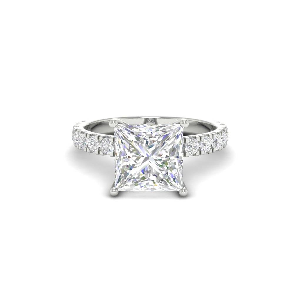3Ct Princess Cut Moissanite Women Engagement Ring 14K Gold Plated : FJ_002