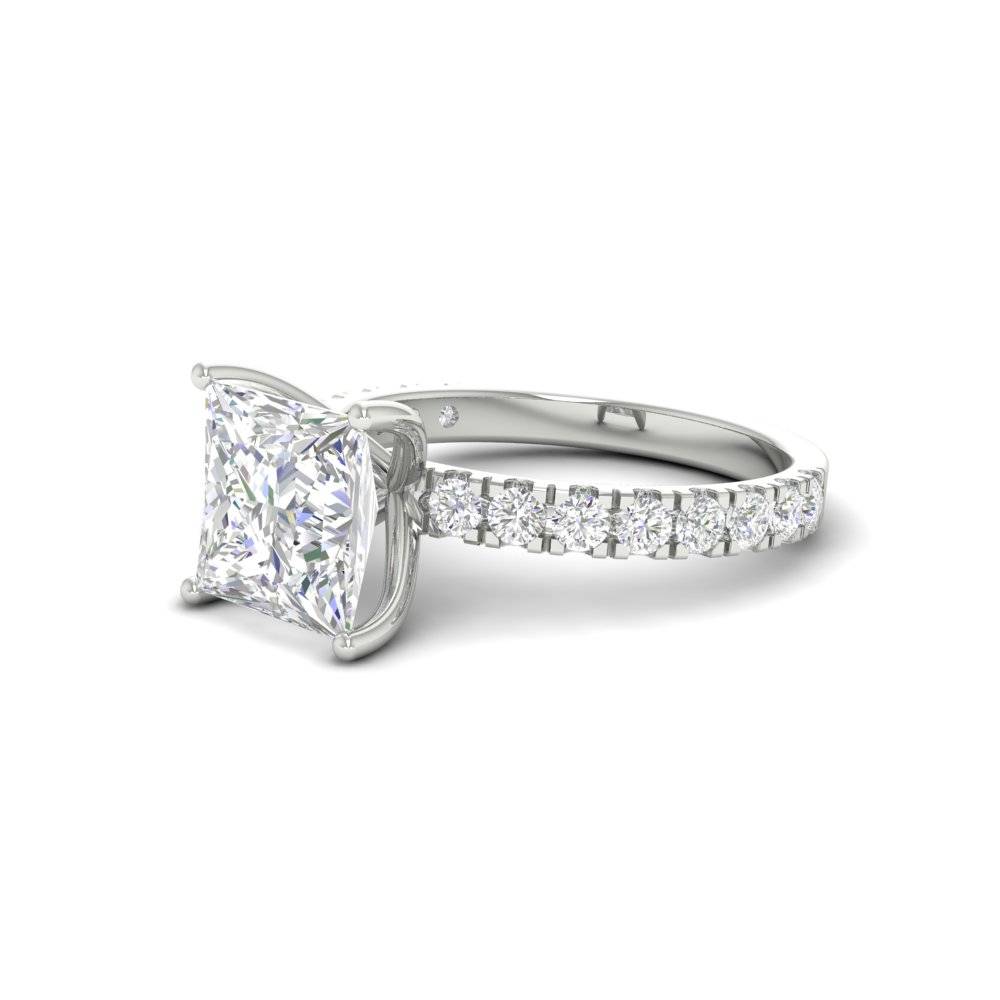 3Ct Princess Cut Moissanite Women Engagement Ring 14K Gold Plated : FJ_002