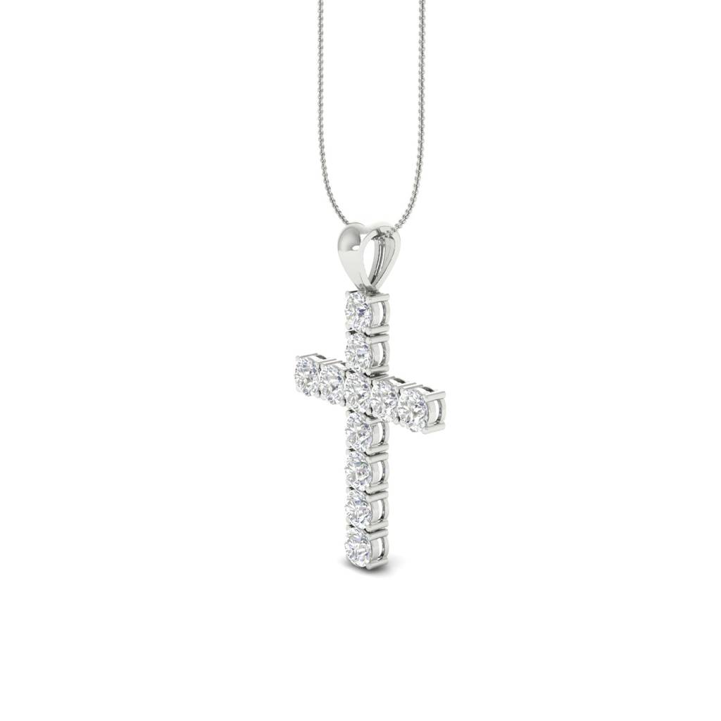 3Ct Round Moissanite Unisex Cross Pendant 14K Gold Plated : FJ_003