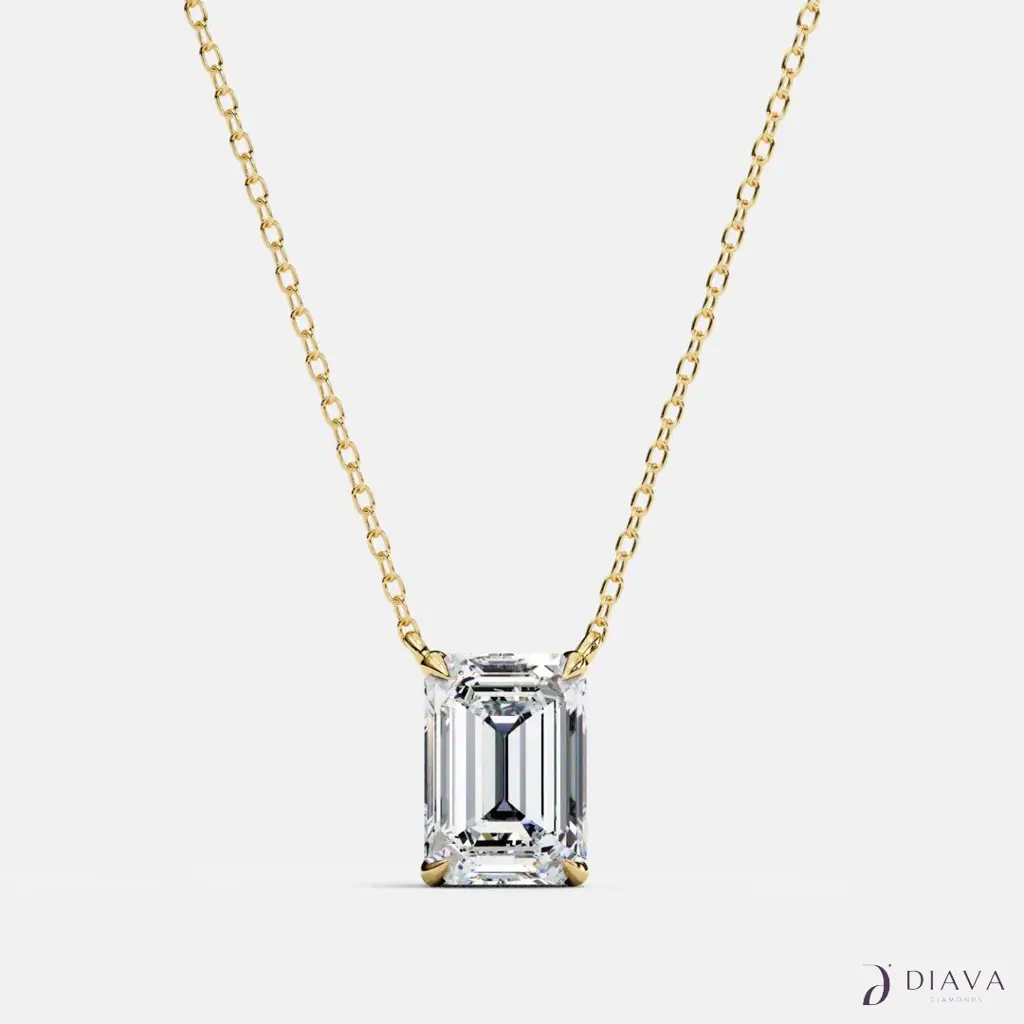 Classic Emerald Solitaire Pendant : ClassicEmeraldSolitairePendant