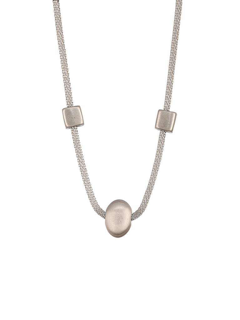 Anti-Tarnish Silver Toned Trendy Chain Jewelry Set : STNK8193