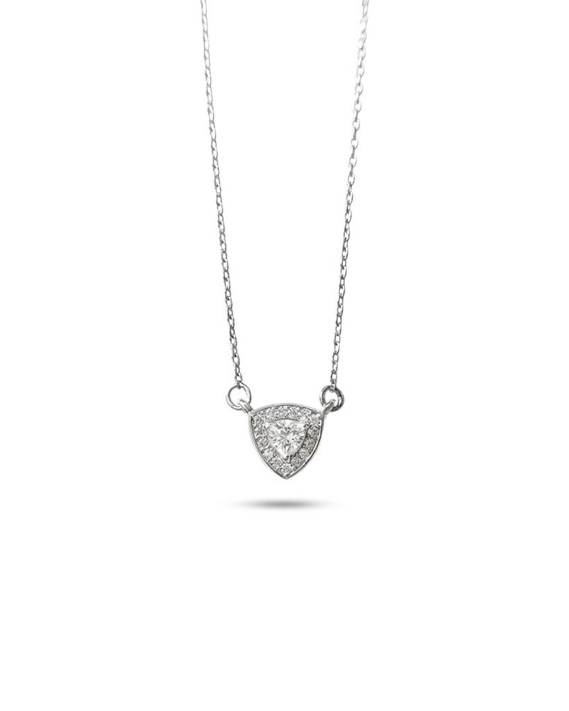 925 Silver Trillion Cut Pendant Necklace : IS-NC-PC-1183