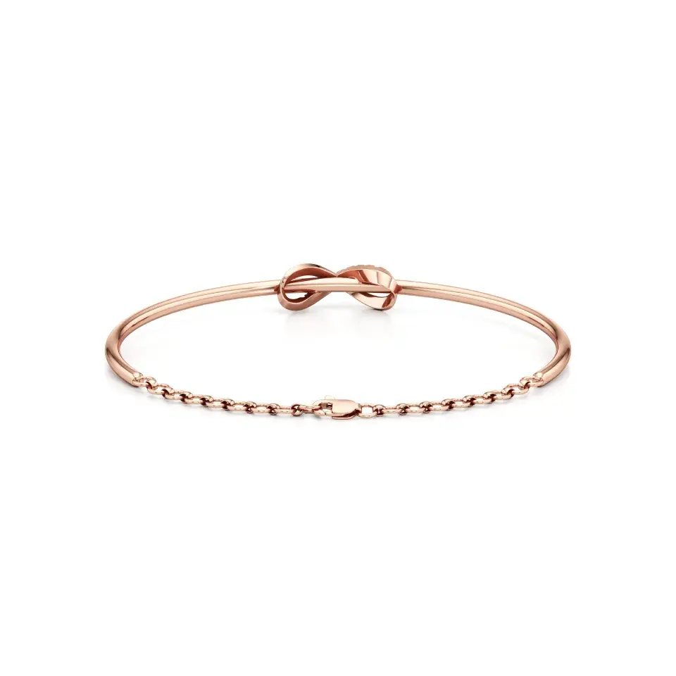 14K Rose Gold Infinite Love Knot Diamond Bracelet : W-BR0000030-14K-RS-24