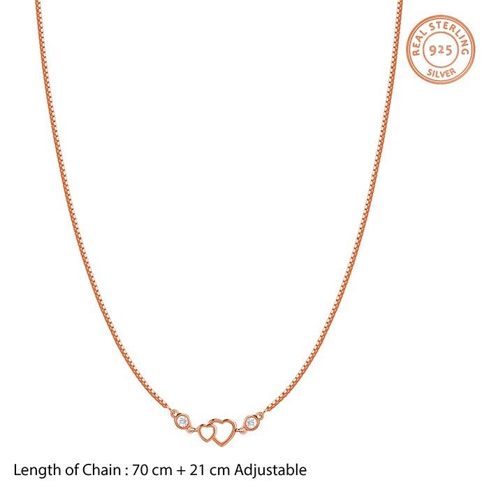 925 Silver Rose Gold Roselle Heart Waist Chain|Waist Chains For Women & Girls | With Certificate Of Authenticity And 9 : WCH07